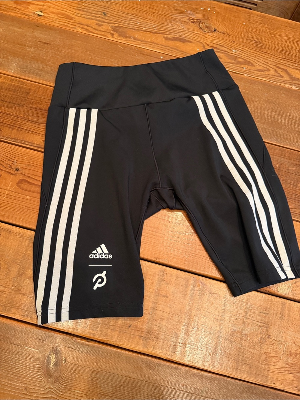 adidas Black Bike Shorts with White Triple Stripes